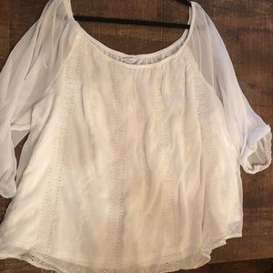 Flowing eyelet detail blouse